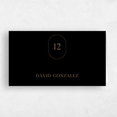 Black Wedding Place Card - Cadiz