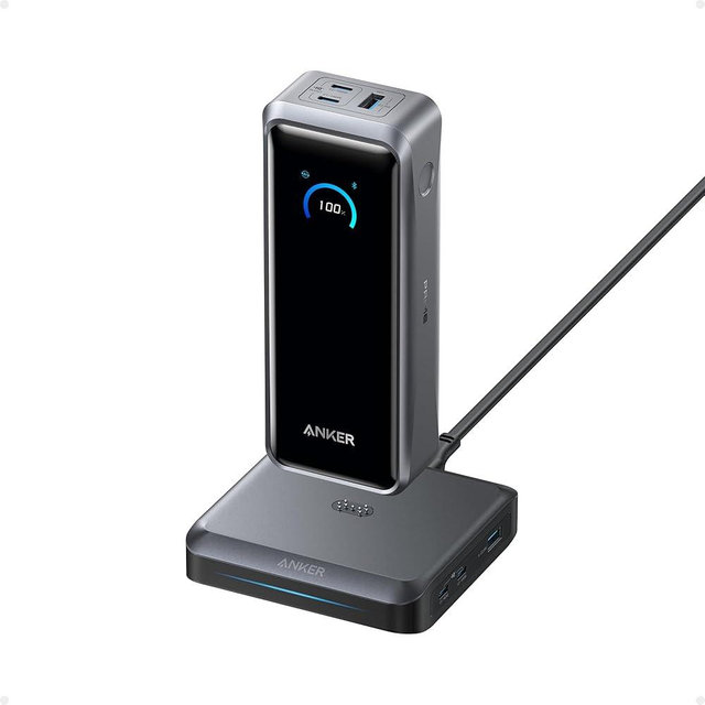 Anker Prime Power Bank and Charging Base, 26,250mAh 300W Max Portable Charger with Base for 6 Devices, Two-Way Charging, TSA-Approved, App Control, for MacBook, iPhone 17/16 Series, and More