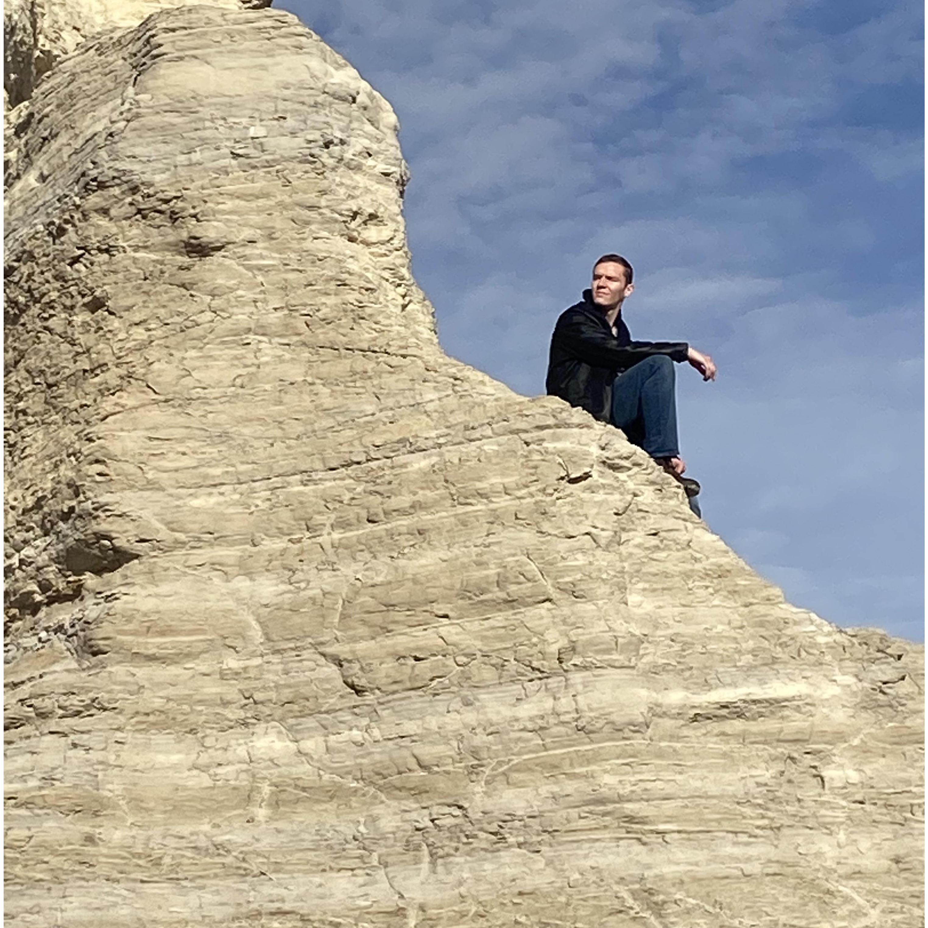 Caleb after climbing Monument Rock!