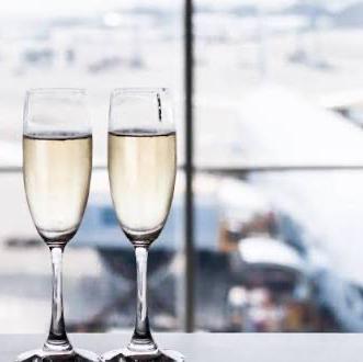 Champagne Toast at Logan Airport