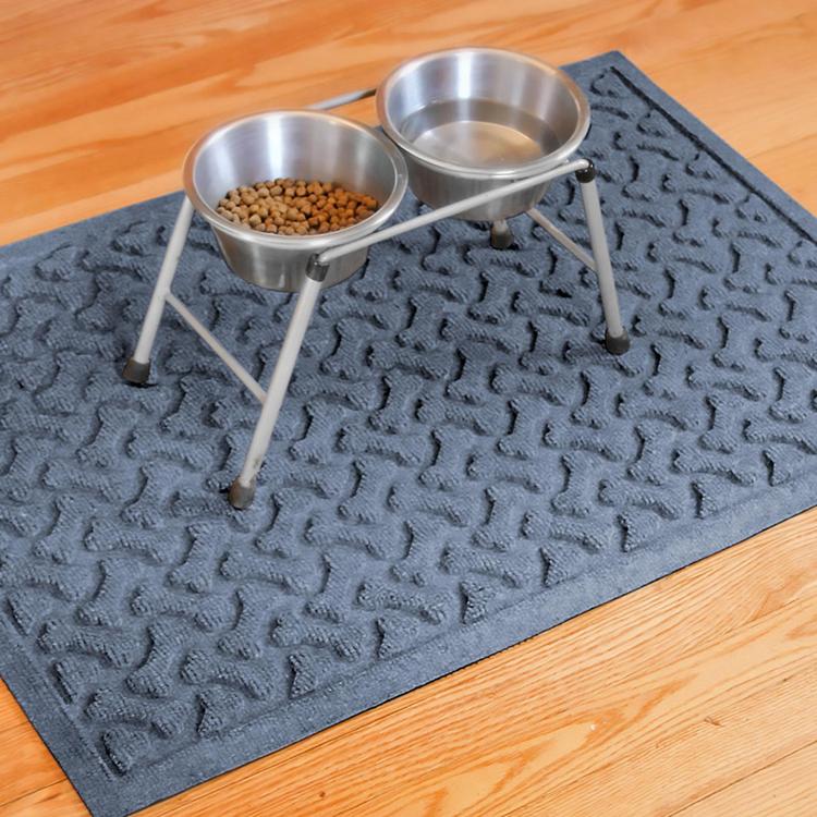 Waterhog Argyle Medium Gray 23 in. x 35 in. Pet Polyester Indoor Outdoor Door Mat