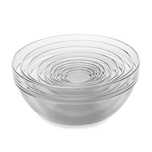 10-Piece Tempered Glass Nesting Mixing and Prep Bowl Set comes in Microwave and dishwasher safe.