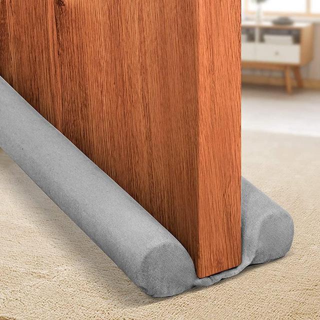Holikme Twin Door Draft Stopper Weather Stripping Noise Blocker Window Breeze Blocker Adjustable Door Sweeps 34inch Grey