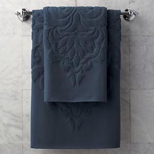 Frontgate Resort Collection Sculpted Bath Towels - Hand Towel - Color: Indigo Blue