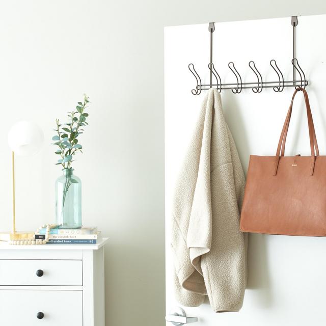 Mainstays Classico Over-The-Door Coat Rack with 6 Hooks, Bronze, Metal