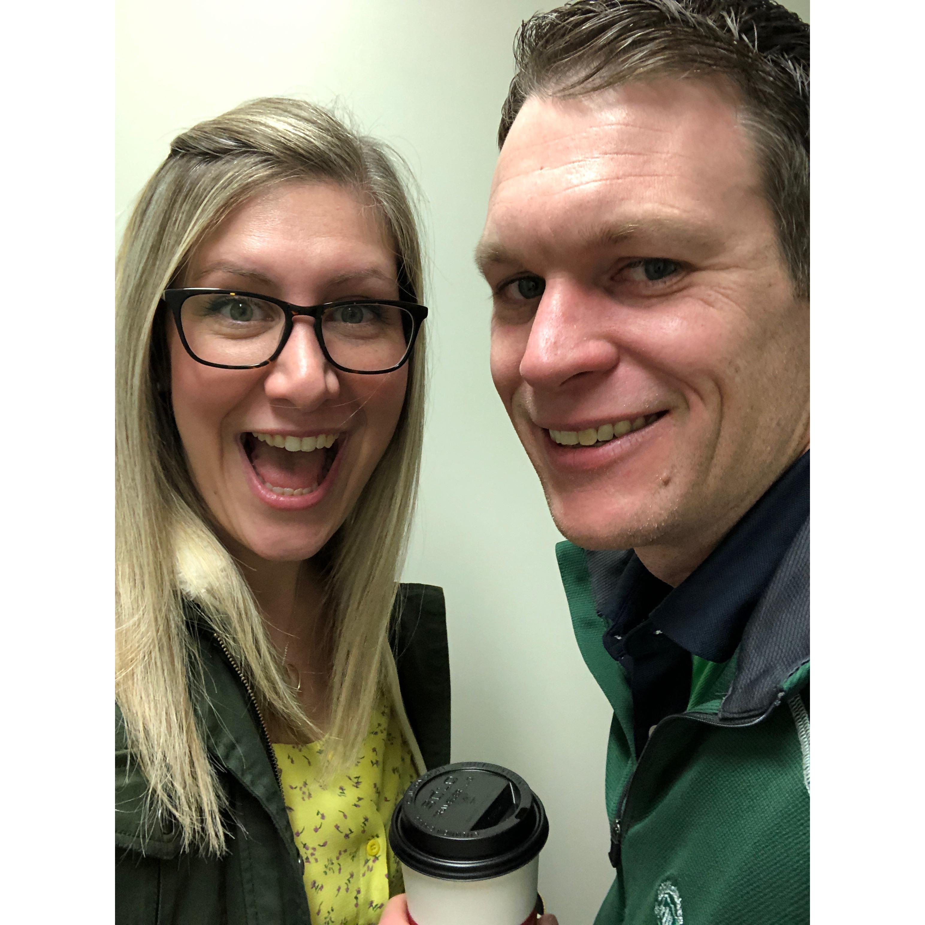 One of our many trips on a plane together. Lauren is an amazing Doctor and a below average flyer.