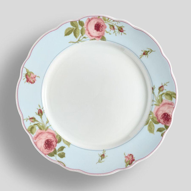 LoveShackFancy Garden Floral Salad Plates, Set of 4 - Blue Multi