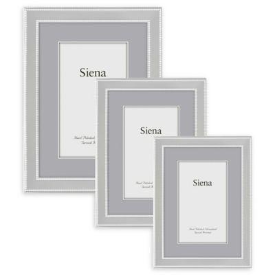 Siena 8-Inch x 10-Inch Narrow Double Bead Silver-Plated Picture Frame