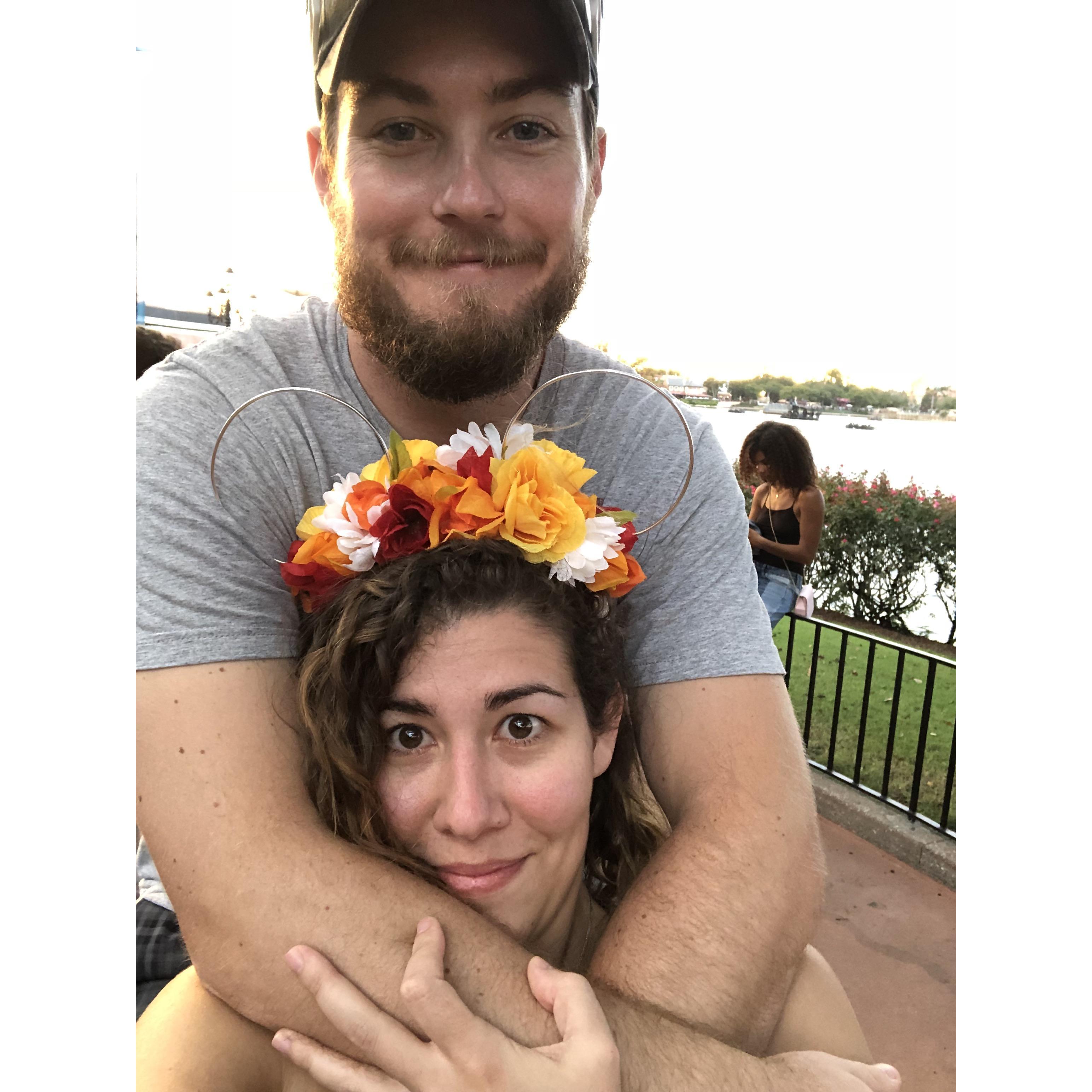 Hanging out at Epcot with my love.