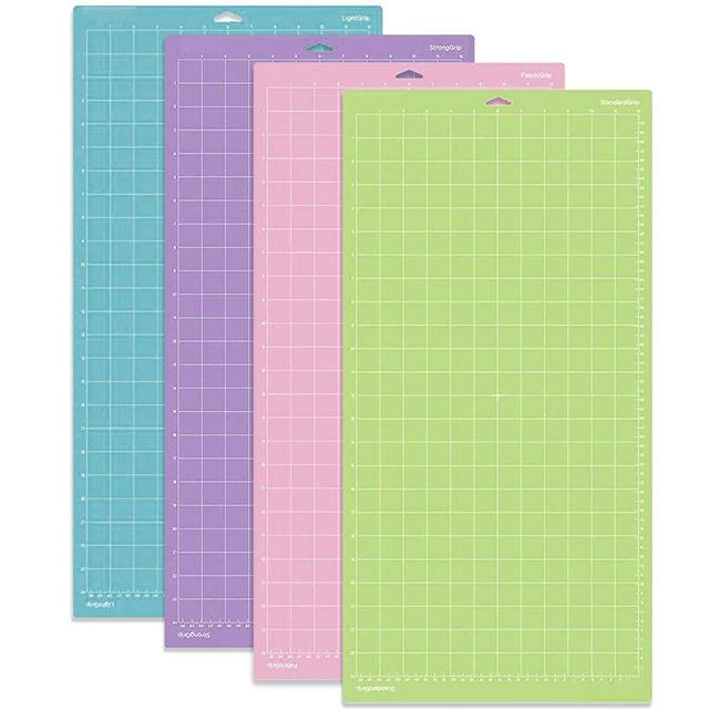 4pcs 12x24" Cutting Mat for Cricut Maker/Explore Air 2/ Air/One Replacement Cutting Mat StandardGrip LightGrip StrongGrip FabricGrip Adhesive Cutting Mats for Cricut and Silhouette Cameo