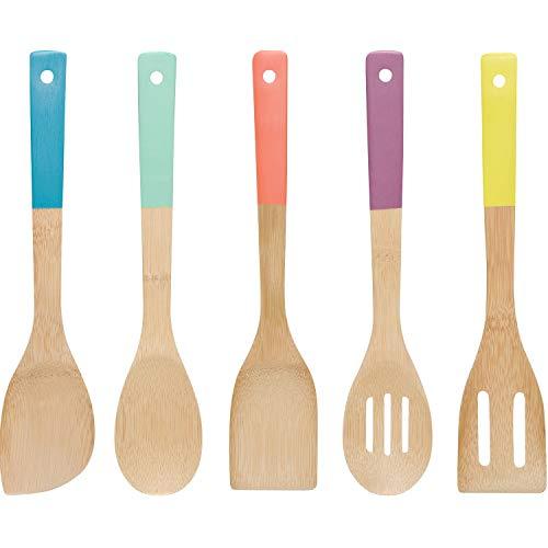 Now Designs Bamboo Utensils, Set of 5, Multi-Color