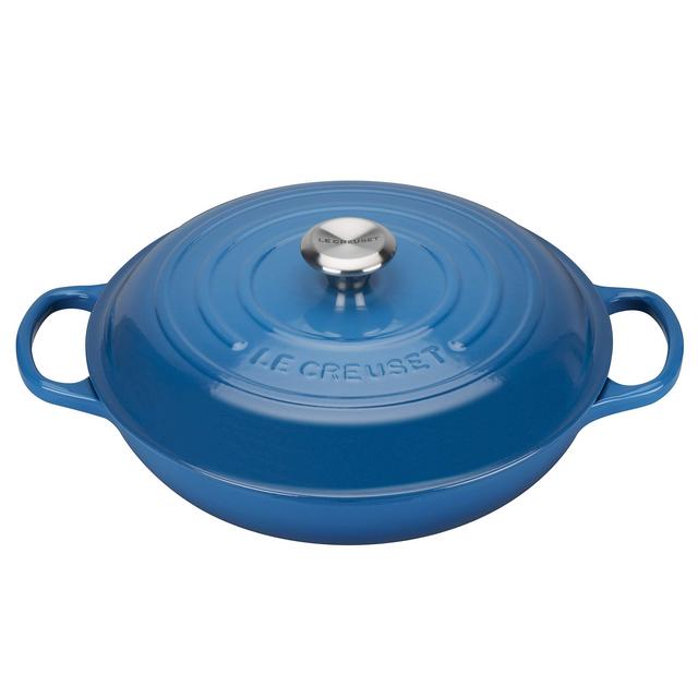 Le Creuset LS2532-2659SS Cast Iron Braiser, 2.25 qt, Marseille