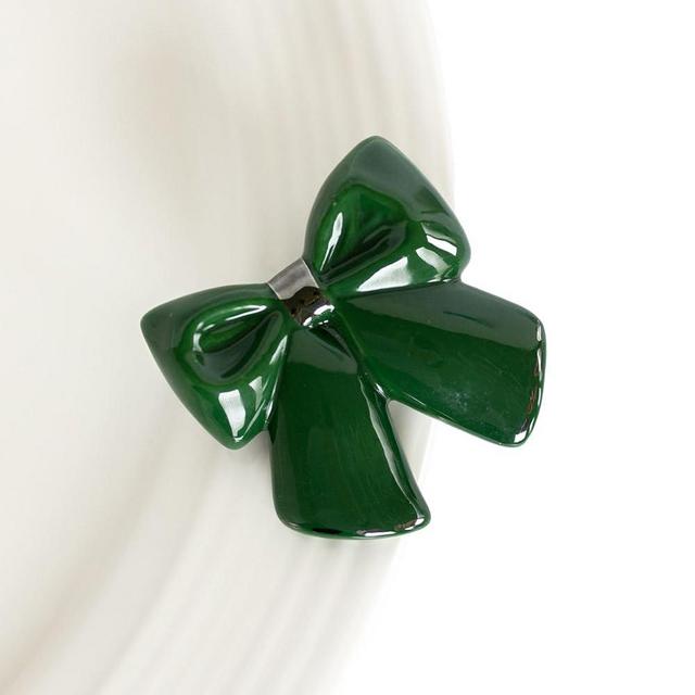Nora Fleming Wrap it up Green (green bow) - Hand-Painted Ceramic Holiday Decor - Winter Minis for The Home and Office - A418