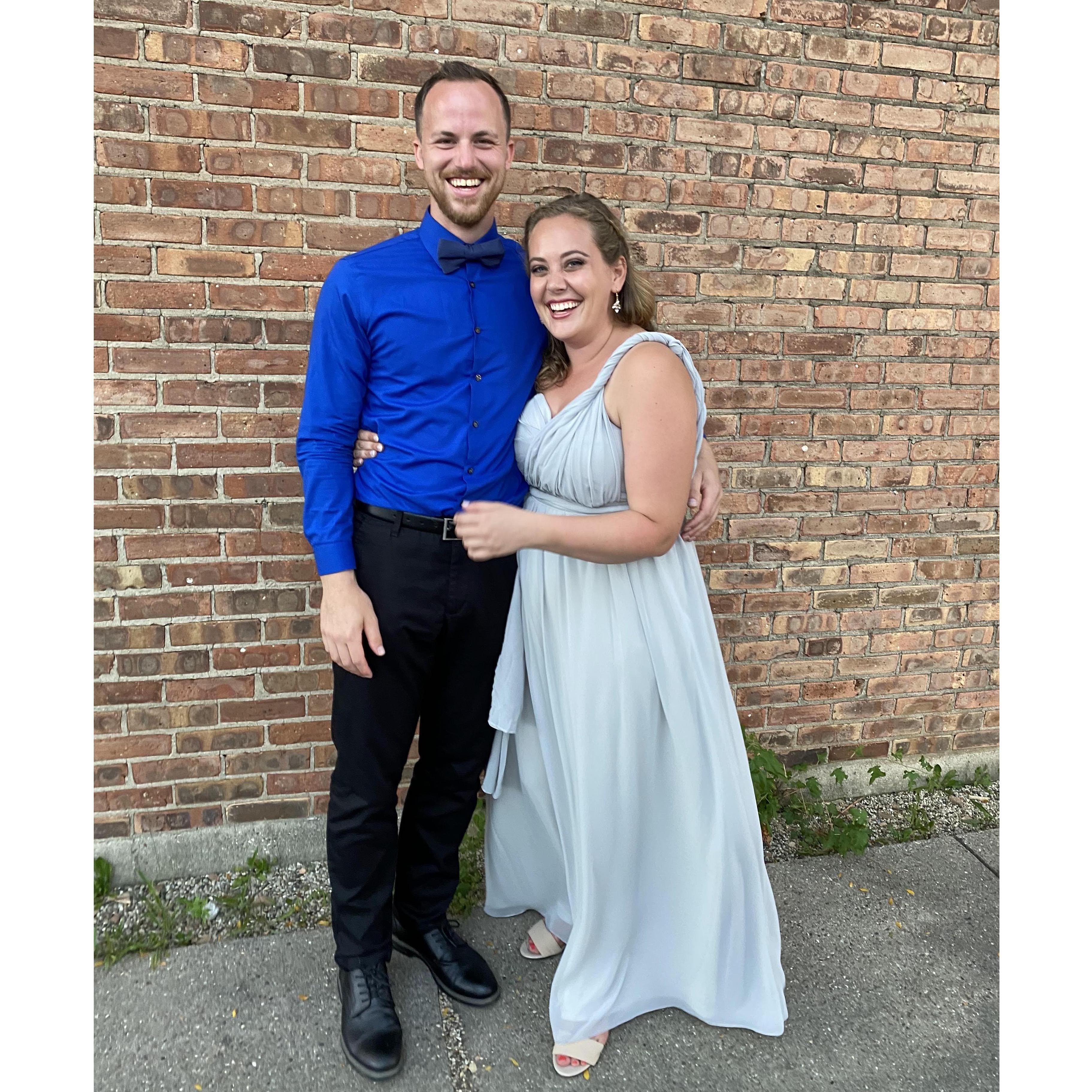 Being each other's first-ever "wedding date"