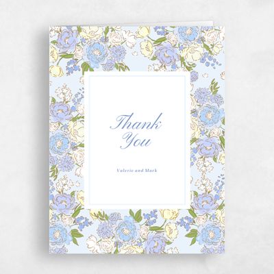 Blue Non-Photo Wedding Thank You - Colombe Portrait