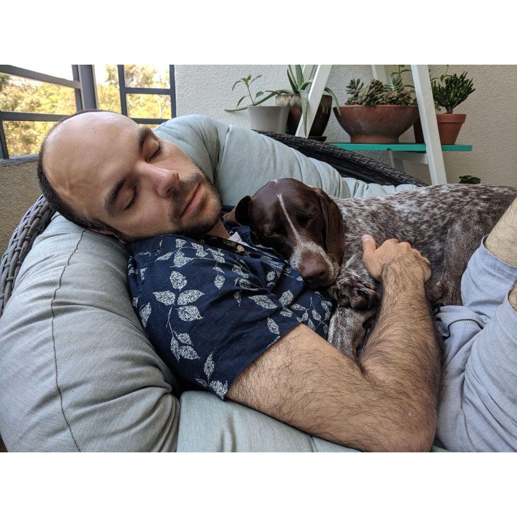 Amos (and David) tuckered out from helping with work