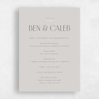 Grey Wedding Program - Mendoza