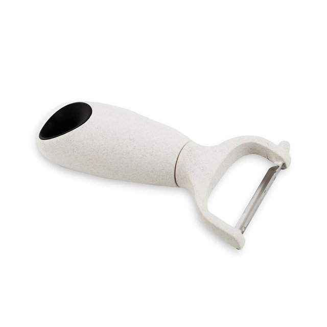 Fruit and Vegetable Peelers with Stainless Steel or Ceramic Blades, Wheat Straw Handles (Stainless Steel)