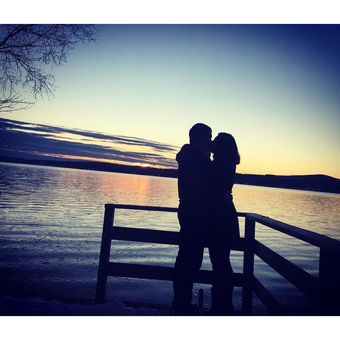 Romance out by the lake in Laconia, New Hampshire