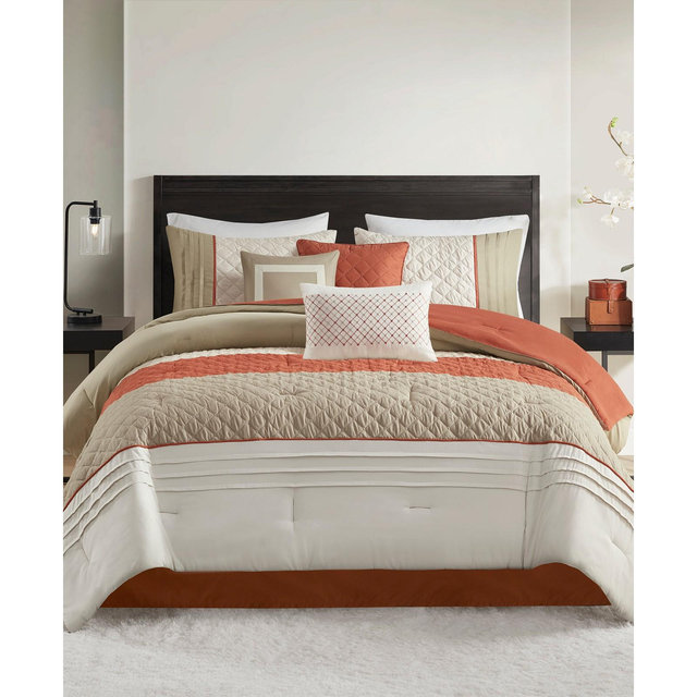 Madison Park Jenson 7-Pc. Color Block Stripe Comforter Set, King