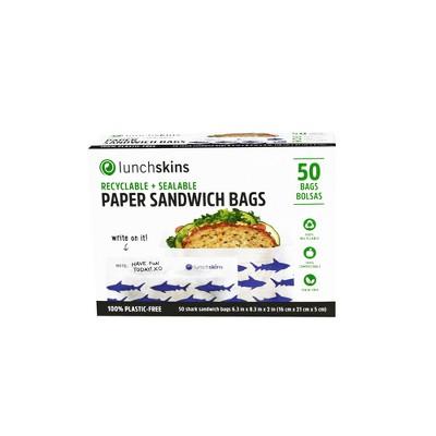 Lunchskins Recyclable & Sealable Paper Sandwich Bags - Shark - 50ct