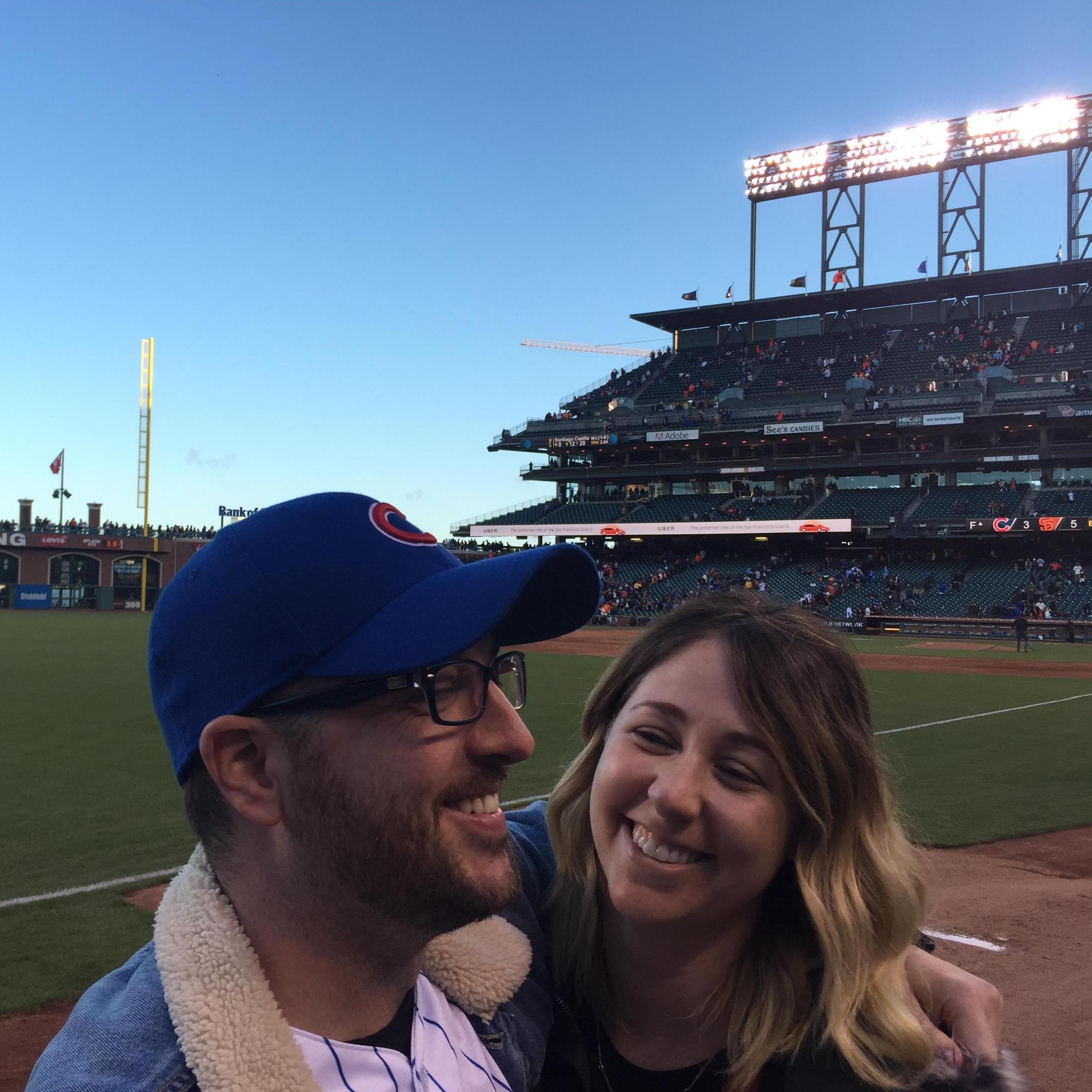 Naaman's surprise bday trip to SF to see the Cubs take on the Giants. (they lost)
