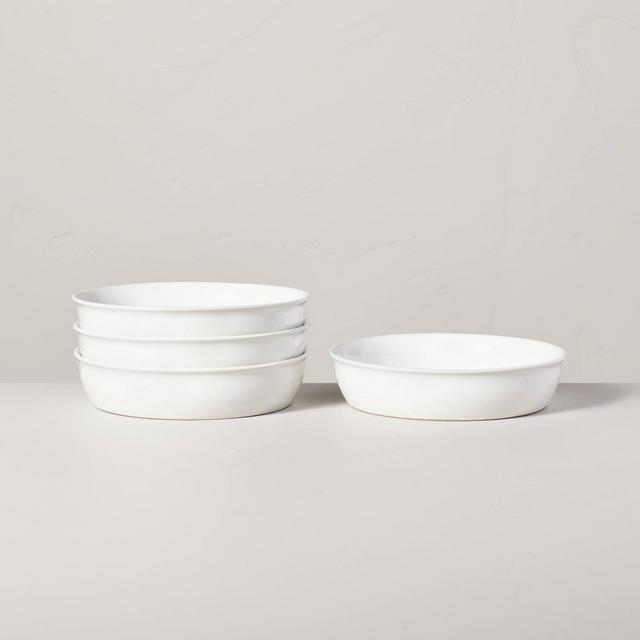 4pk 27oz Flared Brim Stoneware Pasta/Grain Bowls Vintage Cream - Hearth & Hand™ with Magnolia