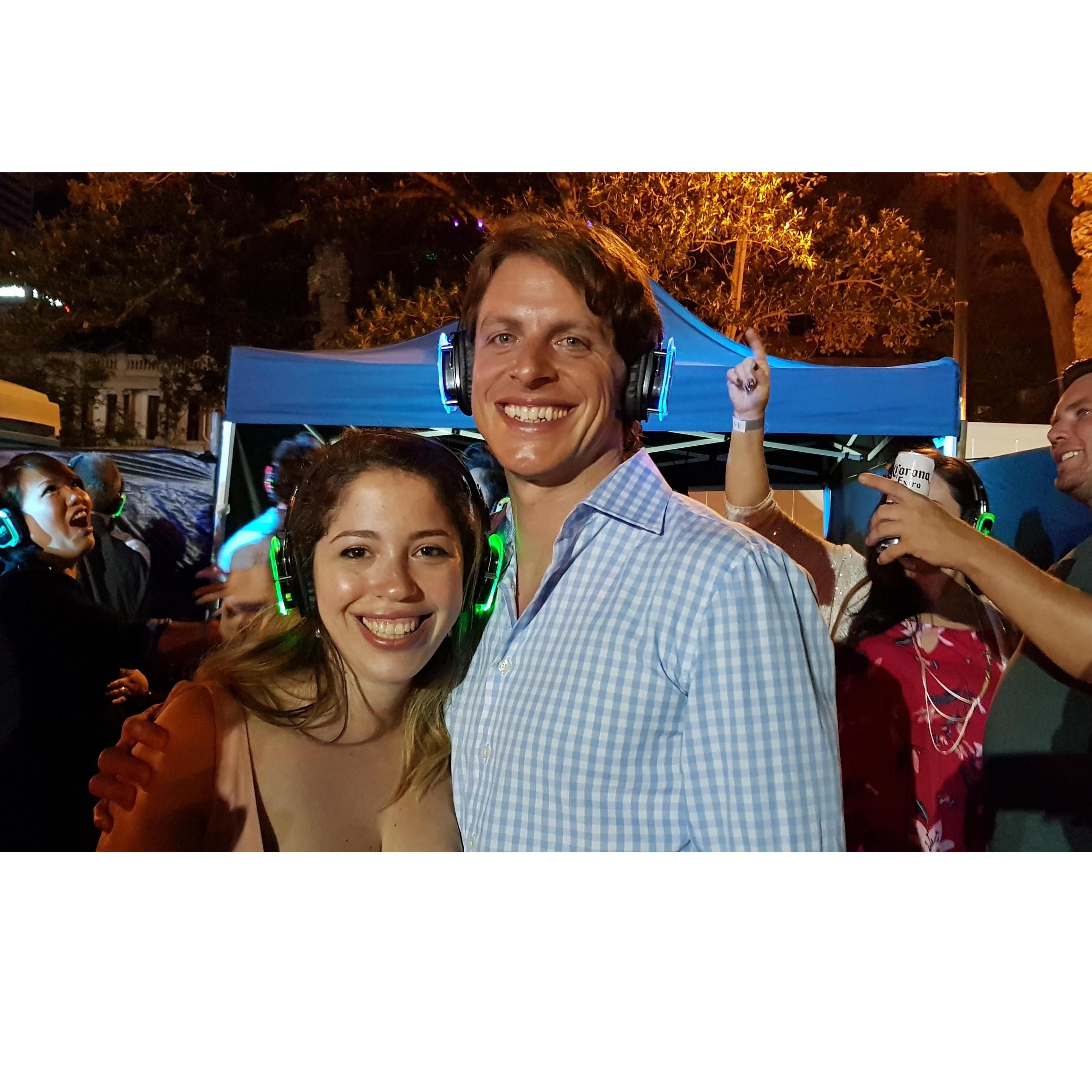Bringing in the new year! We are now big fans of the silent disco trend!