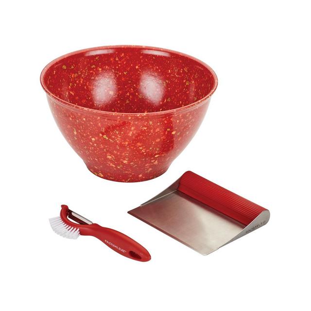Rachael Ray Kitchen Prep Garbage Bowl, Veg-a-Peel, and Bench Scrape Set