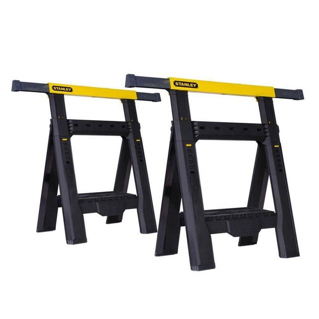 Stanley 32 in. 2-Way Adjustable Folding Sawhorse (2 Pack) STST60626 - The Home Depot