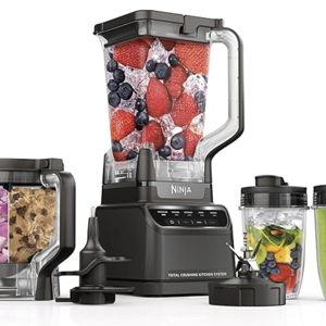 Ninja Blender, Kitchen System for-Smoothie, Frozen, Extract, Chop & Dough, Pitcher, 8-cup Food Processor Bowl, Smoothie Cup, Ninja Total Crushing, 1200 Watt, BPA Free, Dark Grey, BR601AMZ