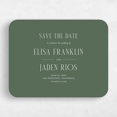 Green Rounded Wedding Save the Date - Cole Landscape