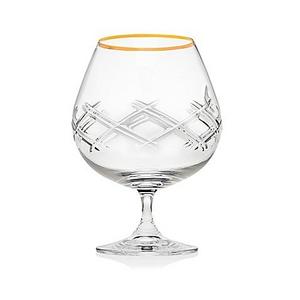 Top Shelf Bevel Brandy Glasses in Gold (Set of 2)