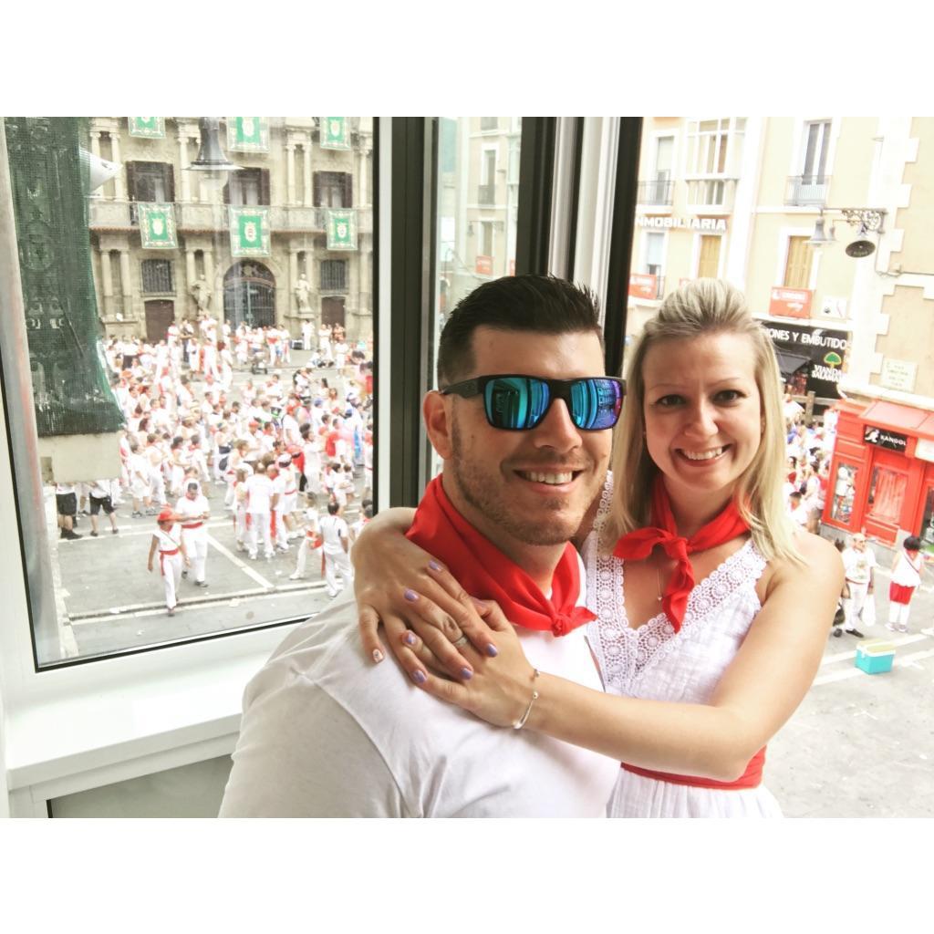 St. Fermin festival (running of the bulls) in Pamplona, Spain