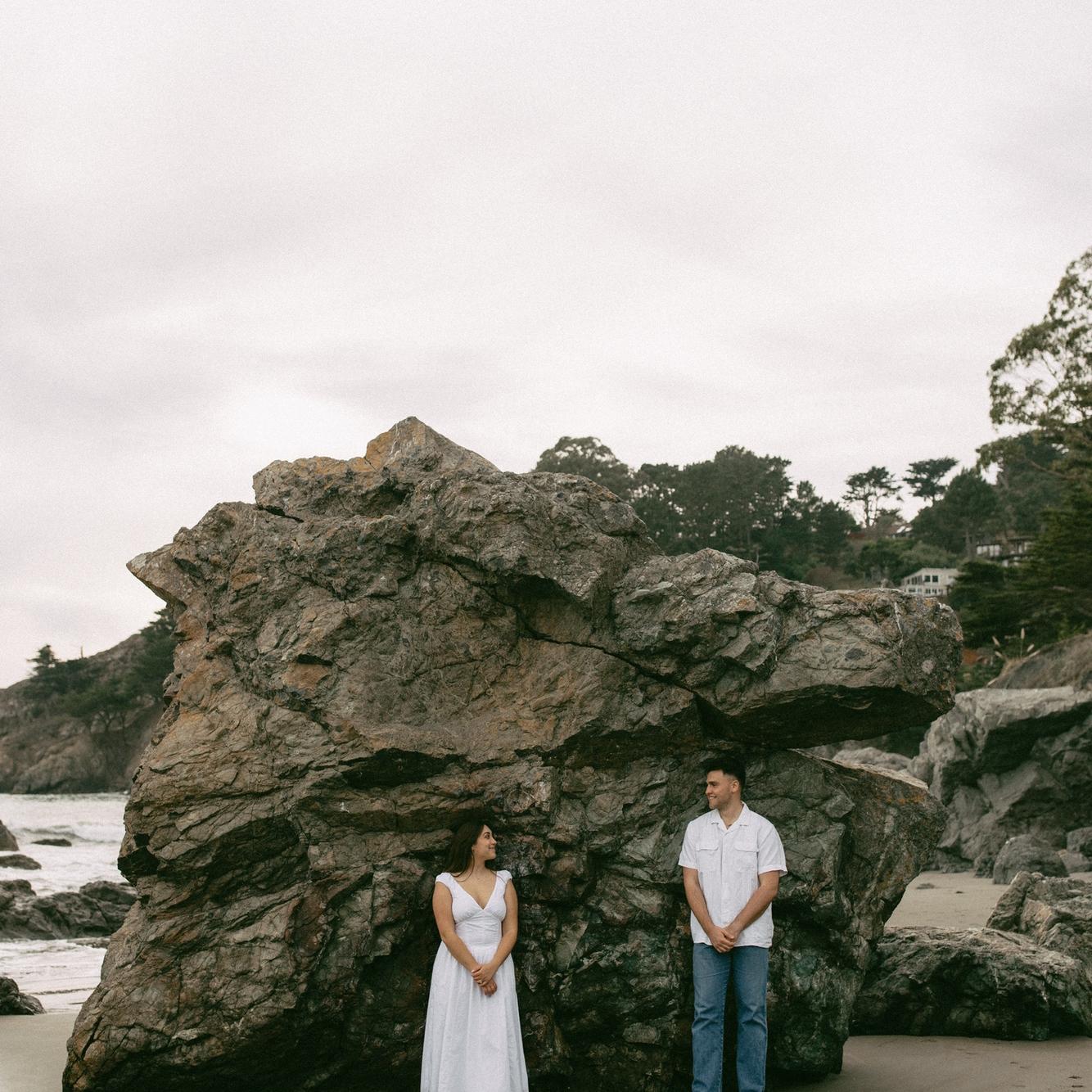 Engagement photos at Muir Beach outside of San Francisco