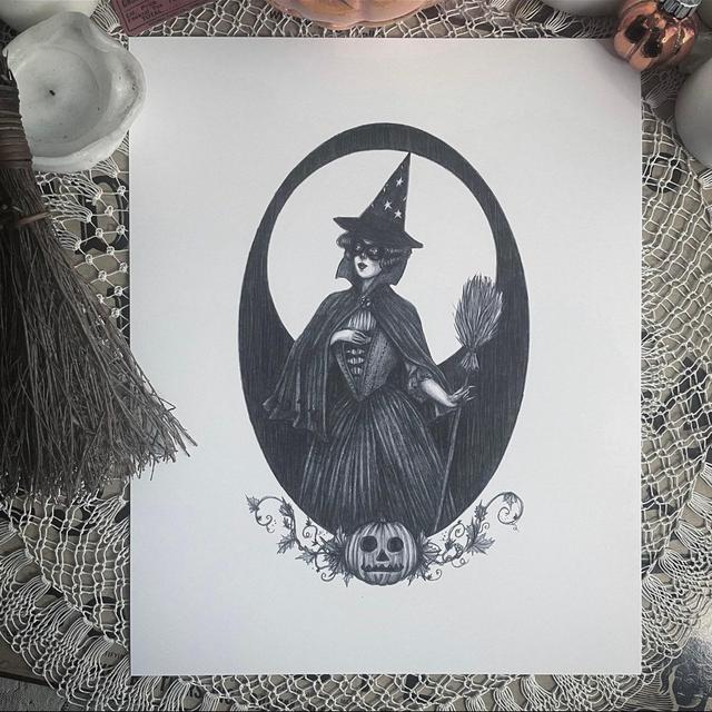 Season of the Witch - Fine Art Print - Vintage Halloween - Witchcraft - Dark Art - Gothic Illustration