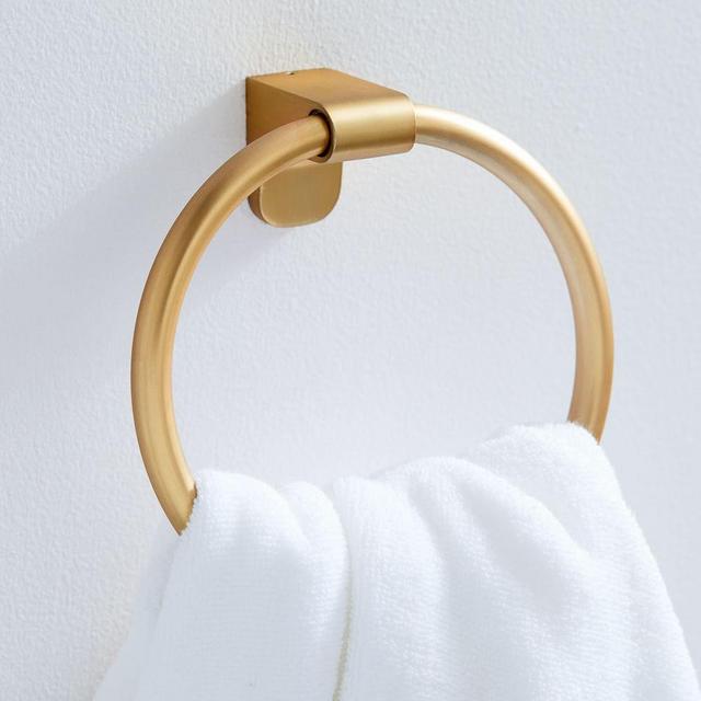 Mid-Century Bathroom Hardware, Antique Brass, Towel Ring