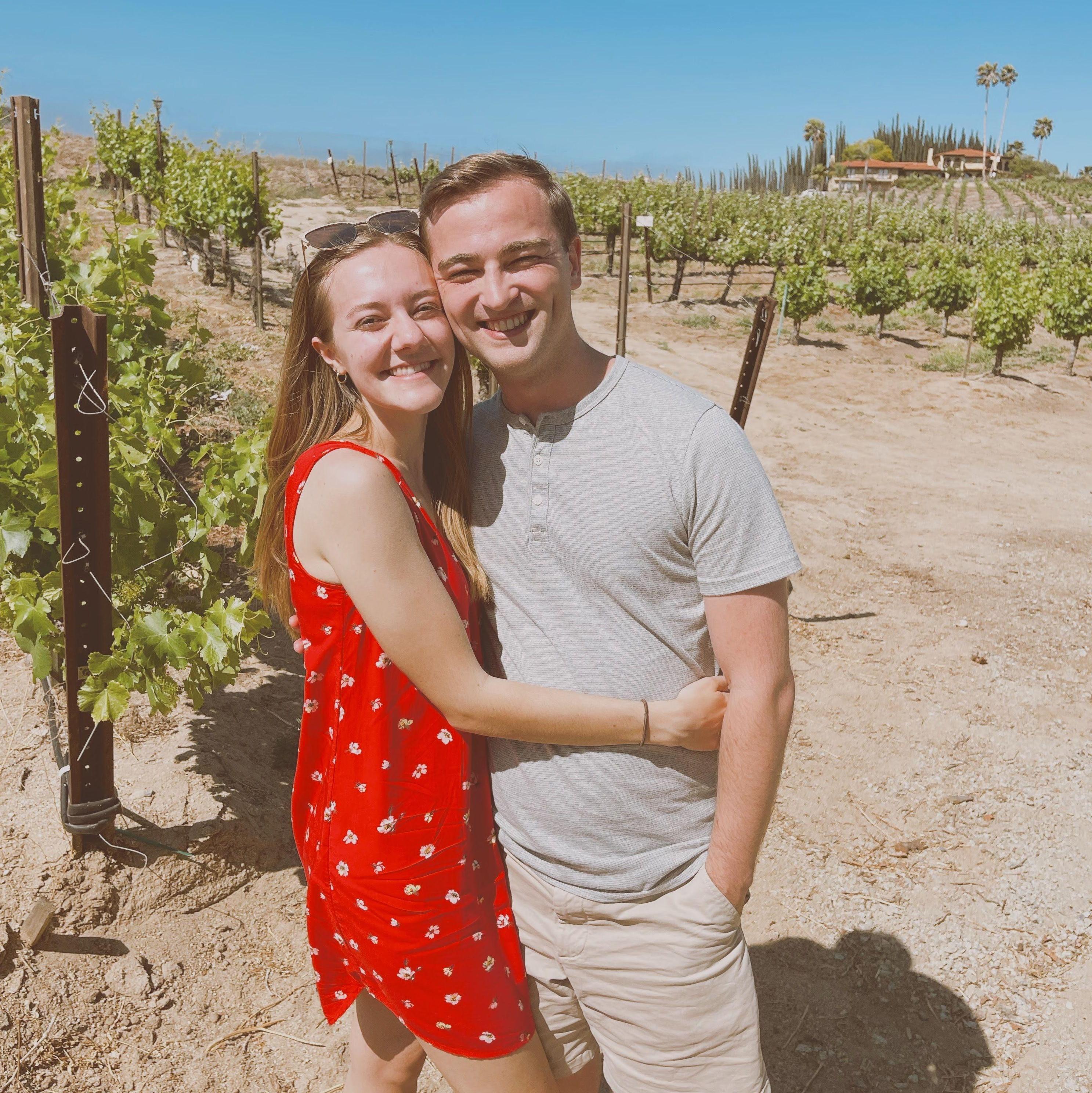 Our trip to California to visit Rebecca and Mladen in May of 2021. Photo taken at Europa Village Winery in Temecula, CA.