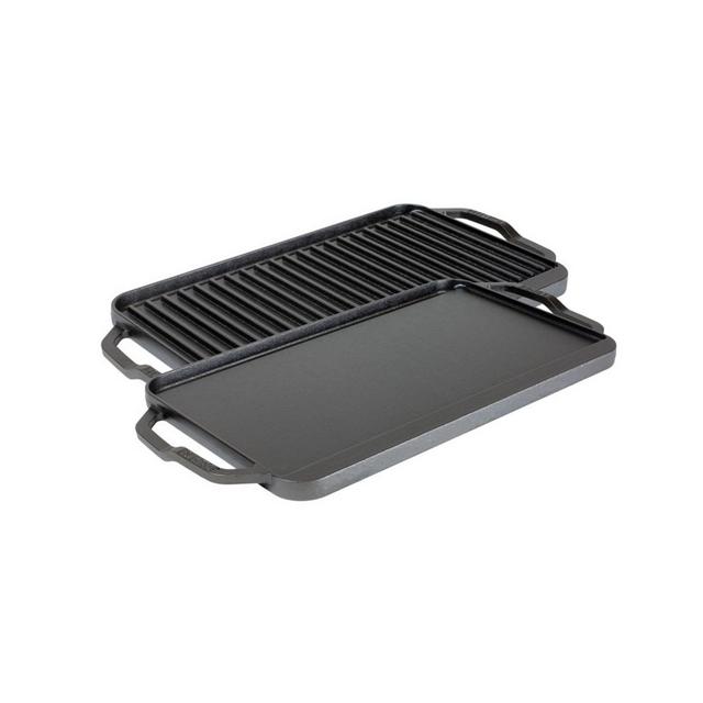 Lodge Cast Iron Chef Collection 10" Chef Style Rectangle Reversible Grill, Griddle Cookware