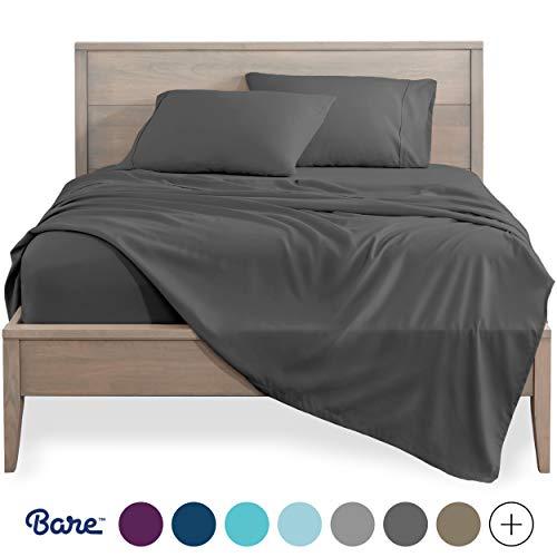 Bare Home King Sheet Set - 1800 Ultra-Soft Microfiber Bed Sheets - Double Brushed Breathable Bedding - Hypoallergenic – Wrinkle Resistant - Deep Pocket (King, Grey)