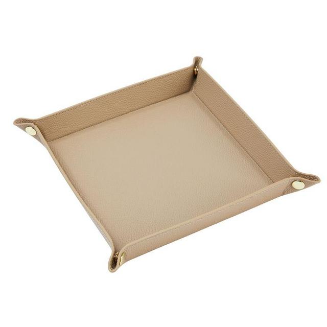 Quinn Leather Catchall, 9.25" x 9.25", Fawn, Shadow Printed