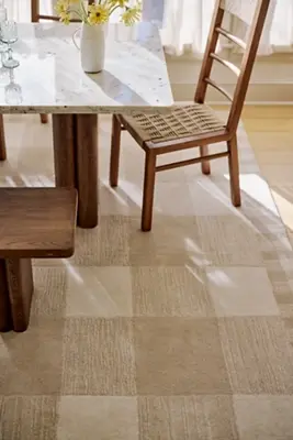 Hand-Tufted Wool Gingham Rug