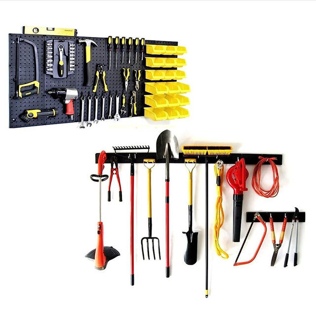 WallPeg Pegboard Wall Organizer (PK-160) - Garden Tools Storage - Hand Tool Organizer - Pegboard Bins for Parts Storage and Organization - Locking Pegboard Hooks - Home Organization Must Haves 2023