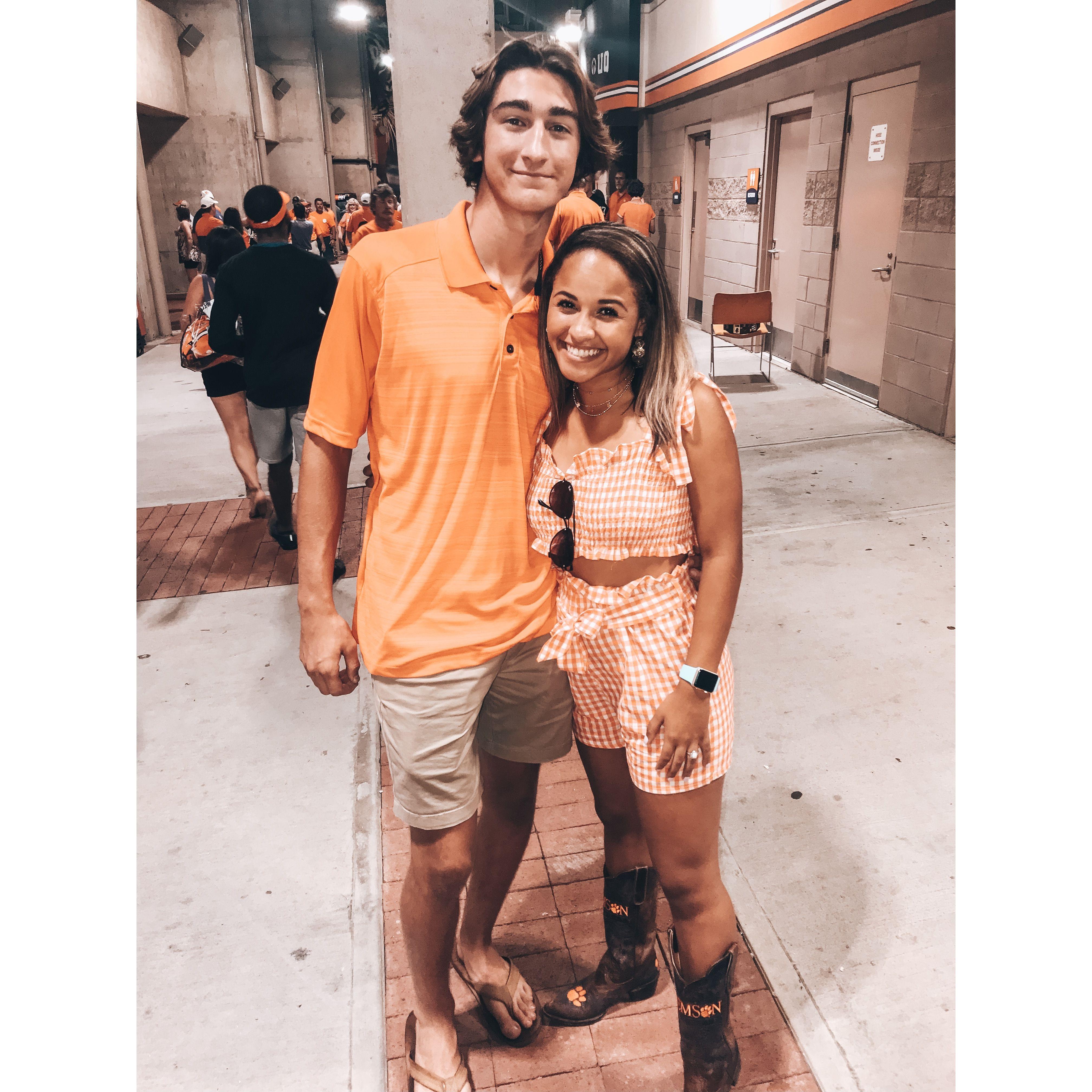 This is the first picture took together in 2019 at Clemson. Warren thought Bailey stood him up for a picture.