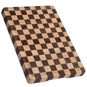 Cutting Boards for Kitchen, Design in USA Large Acacia Wood Chopping Board, Checkered Cutting Board with Juice Grooves & Handles, Butcher Block Serving Tray with Gift Box 16.5" x 11.6" x 0.8"