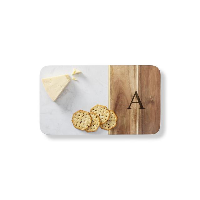Personalized Marble Acacia Cheese Board