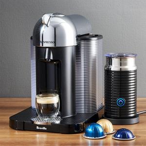 Nespresso ® by Breville VertuoLine Chrome Coffee/Espresso Maker Bundle