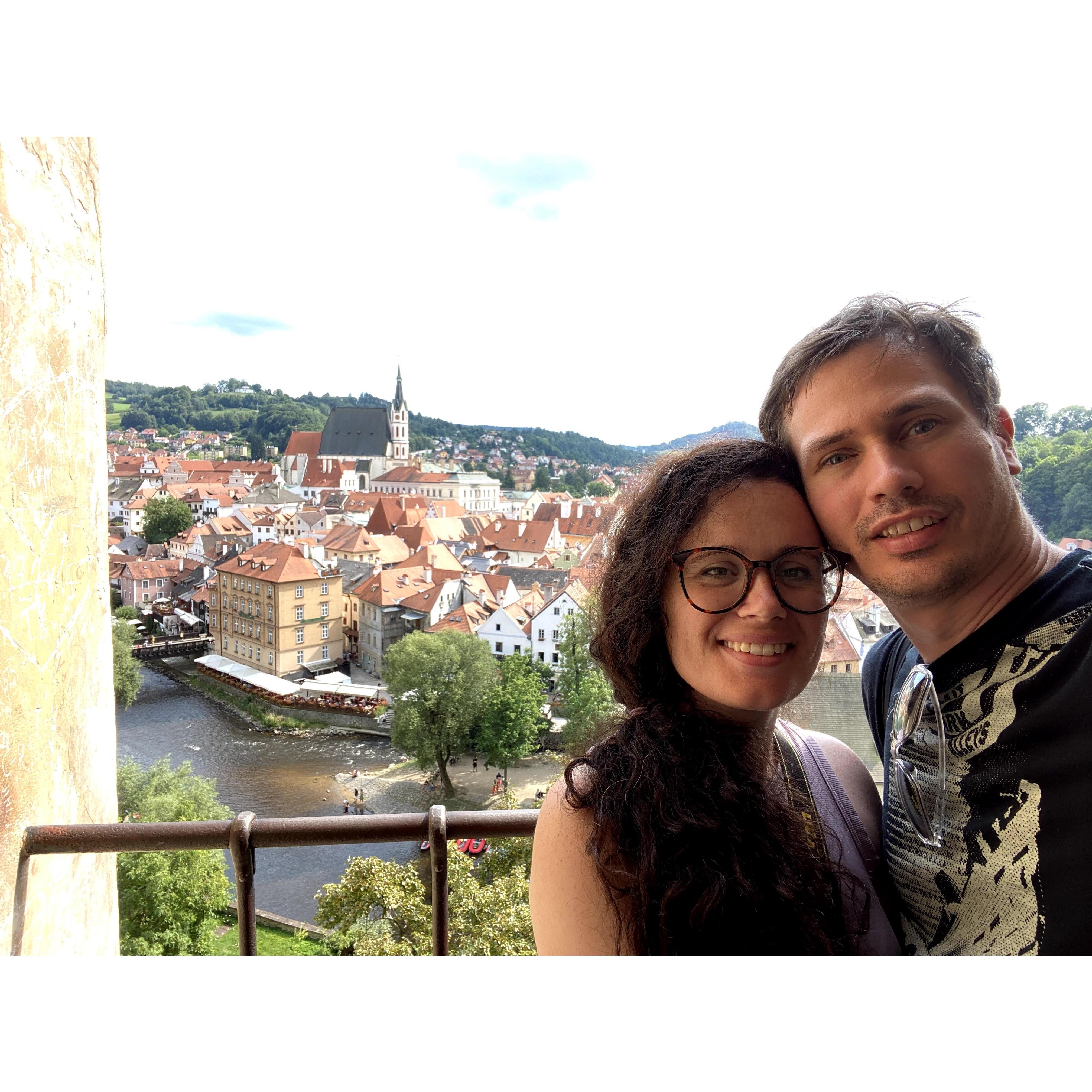 Overlooking the Vltava River where we canoed and camped in the Czech Republic. One of the last trips before we got engaged!