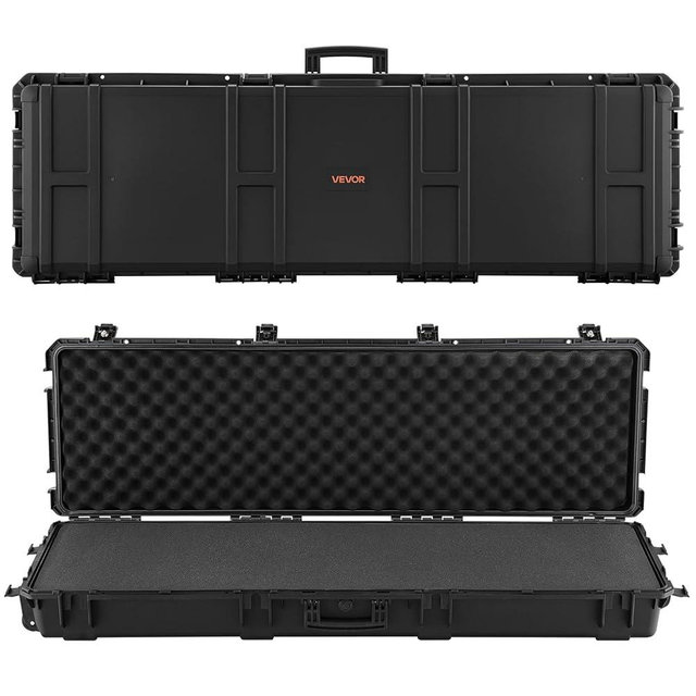 VEVOR Rifle Case, Rifle Hard Case with 4 Layers Fully-protective Foams, Lockable Hard Gun Case with Wheels, IP67 Waterproof & Crushproof, for Rifles or Shotguns