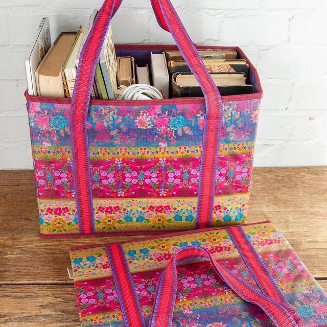 Heavy Duty Grocery & Go Bags, Set of 2 - Jewel Border